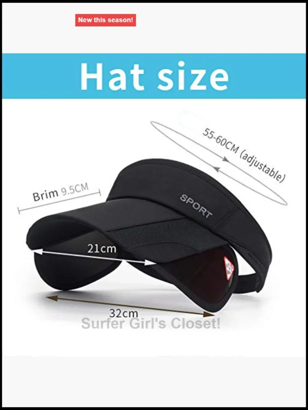 Adjustable Golf Sun Visor Hat with Retractable Brim UV Protection